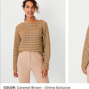 Houndstooth Jacquard Boatneck Top